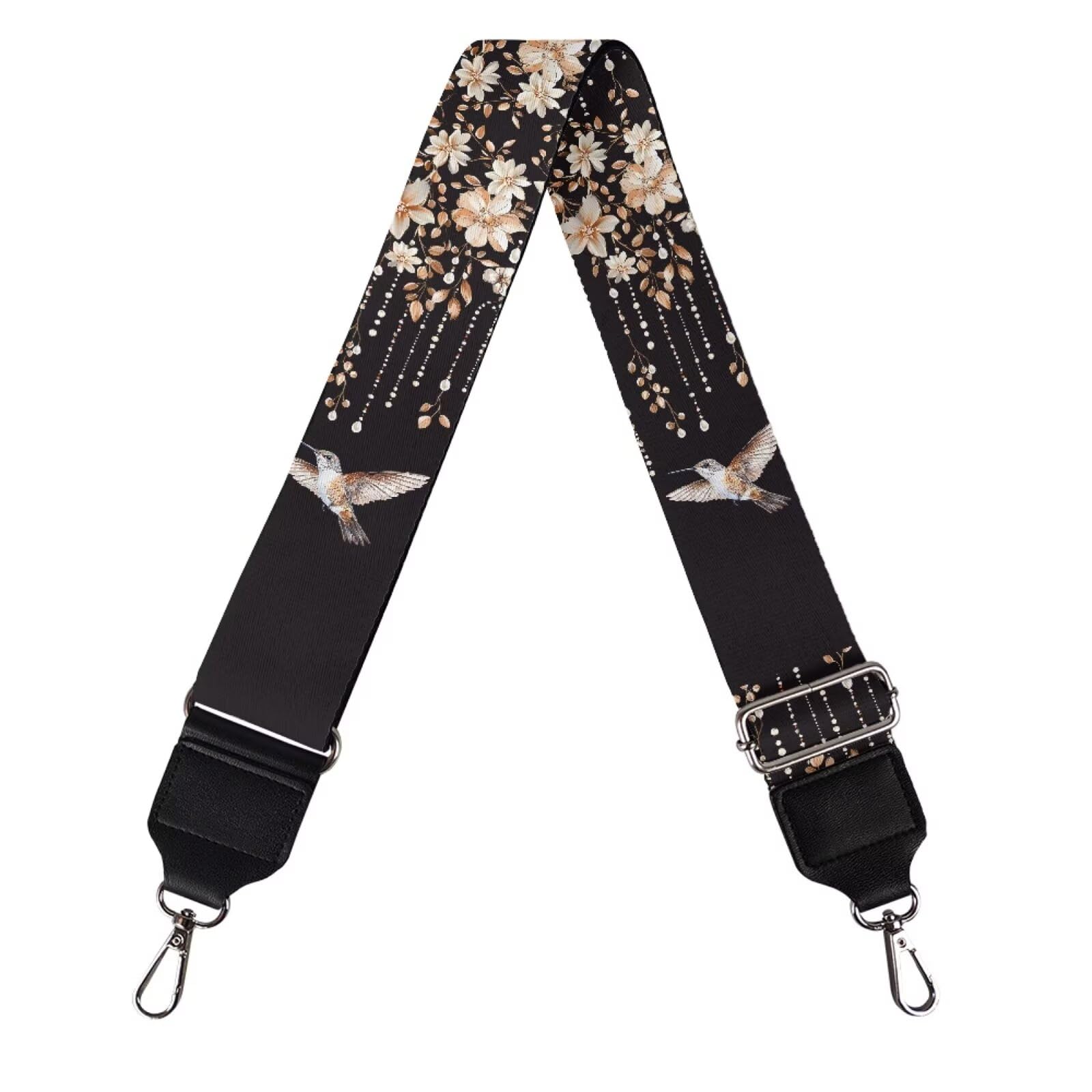 Coldinair Hummingbird Replacement Shoulder Strap for Women Lady Cherry Blossom Handbags Bag Straps Wide Straps for Luggage, Crossbody Strap, Floral Guitar Strap for Purses