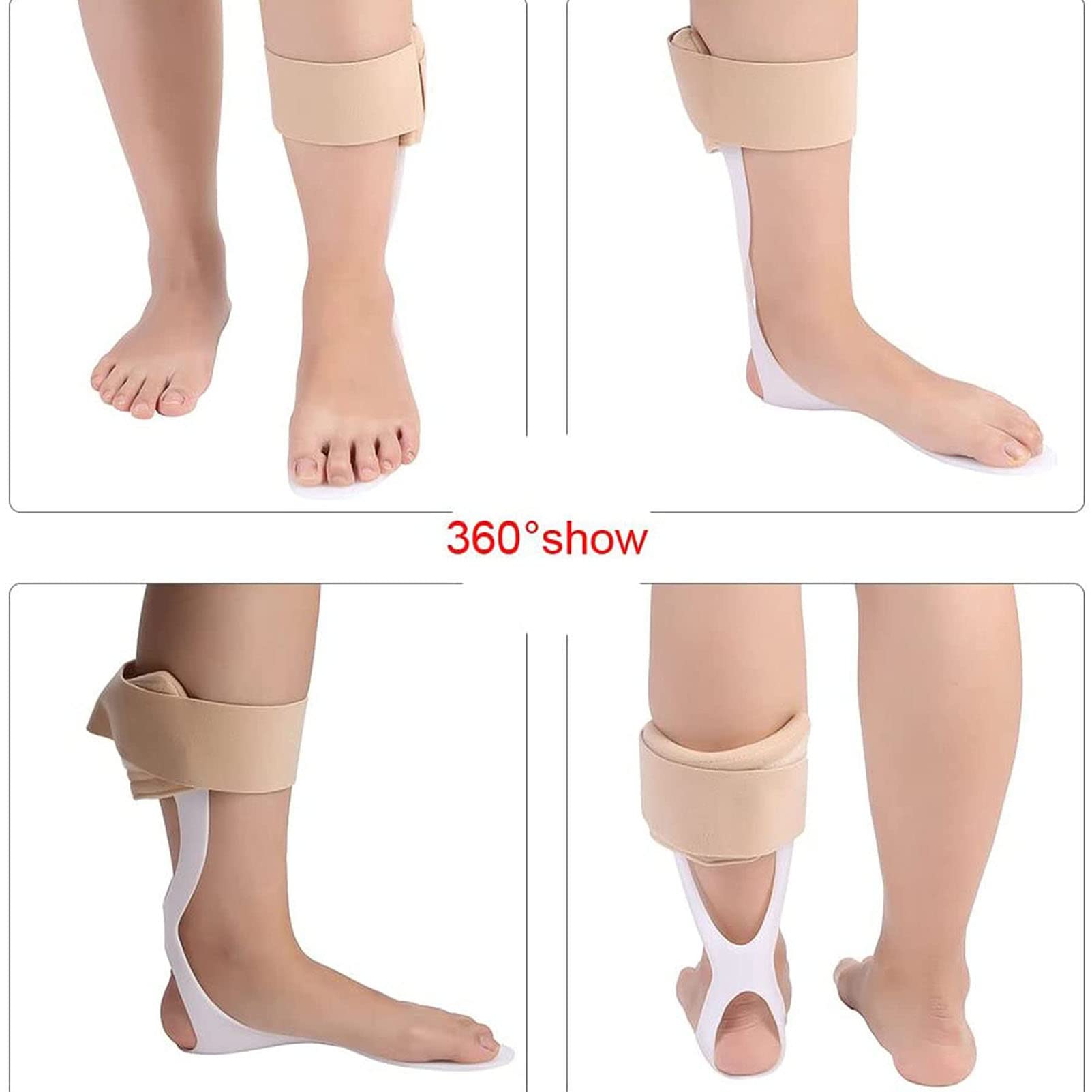 Générique Orthèse réglable pour Pied Tombant, orthèse Cheville-Pied, attelle de Nuit de Soutien du Pied et de la Cheville, orthèse de Marche, Gauche (G) (Droite)