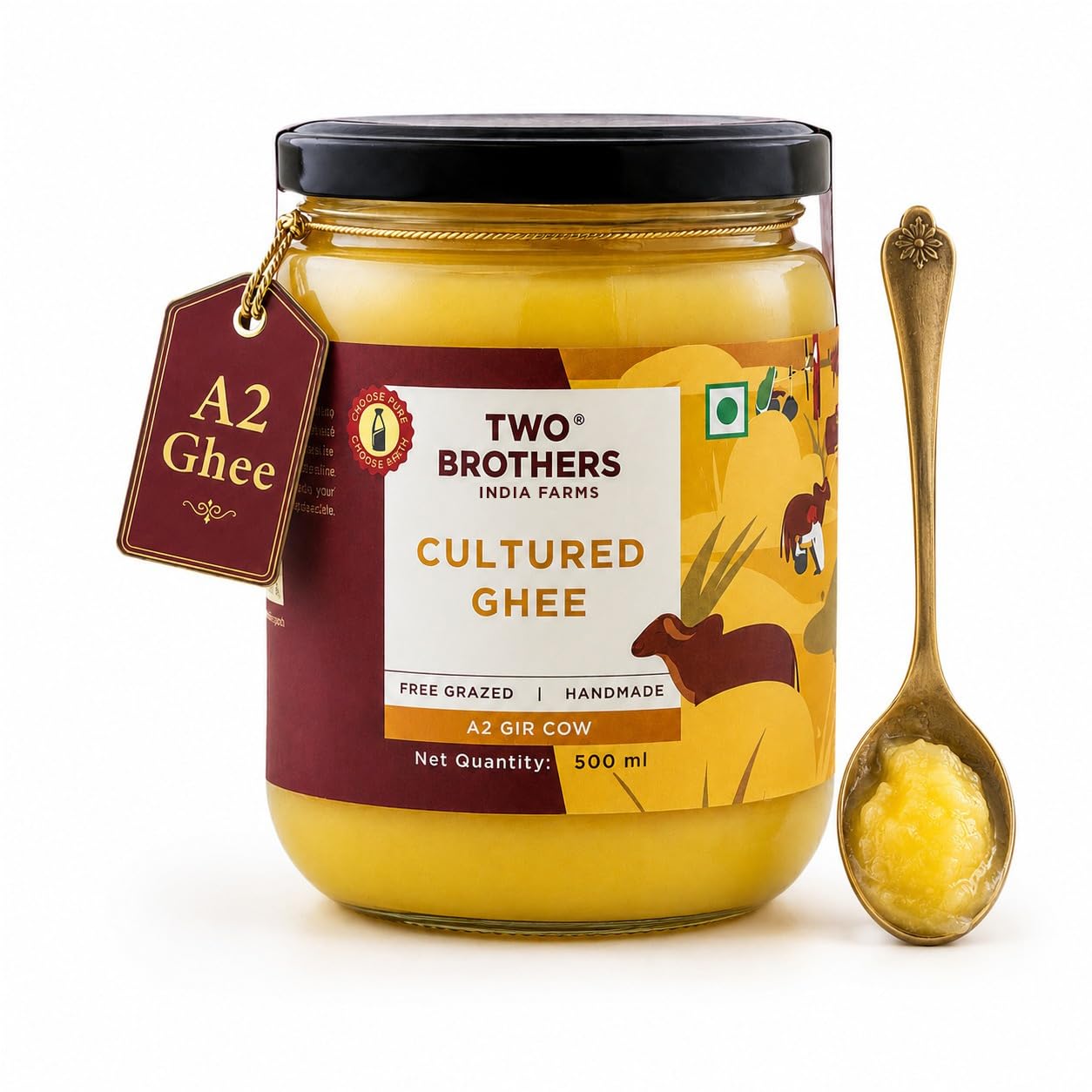Amazon.com : A2 Ghee Butter Grass Fed | Gut Friendly | High