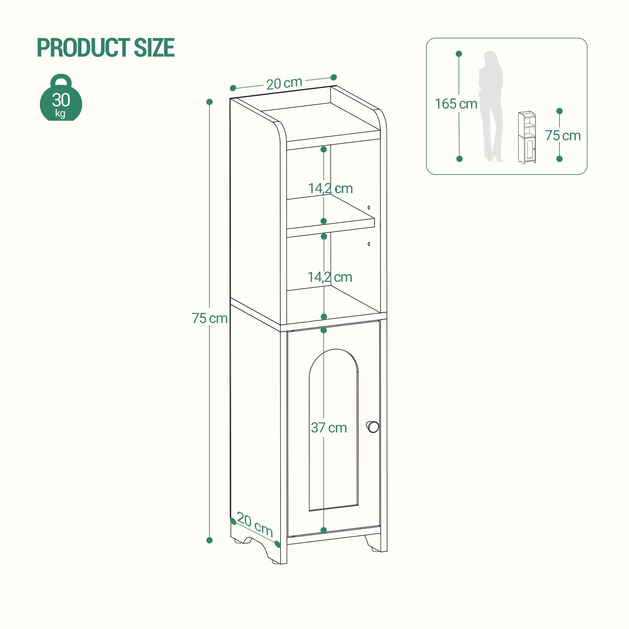 Hoekkast met 3-laags planken Multifunctionele kast (845 mm hoog) met 2 houten deuren en verstelbare planken, vrijstaande keukenkast voor woonkamer/wasruimte, wit | NL