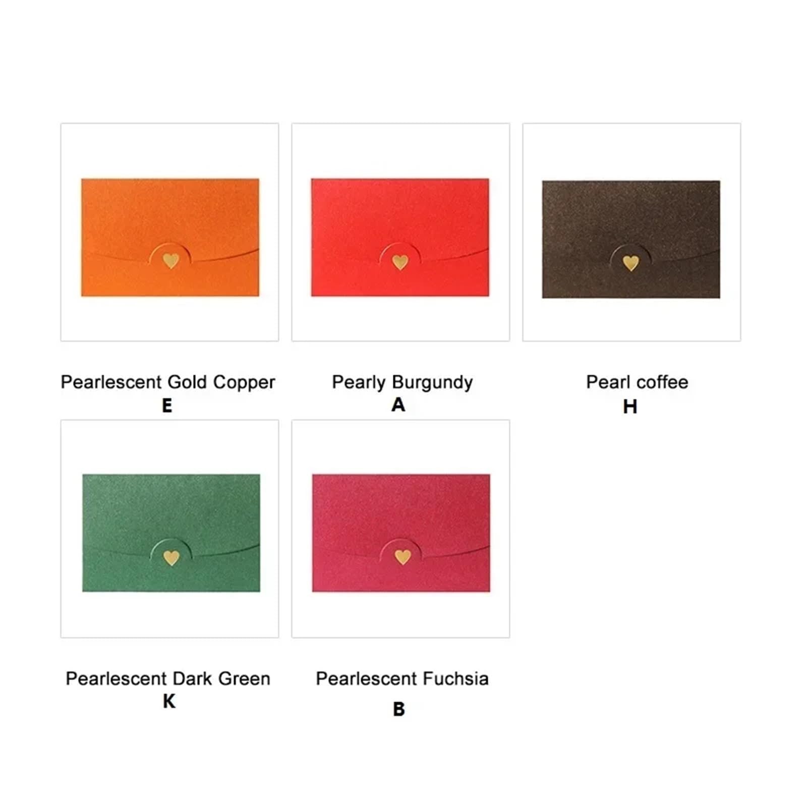 Koperty na karty podarunkowe 100 szt. Złote serce Papier pakowy perłowy Małe koperty DIY Kolorowe okładki z życzeniami Na Święta Wesela Scrapbooking 10 x 7 cm