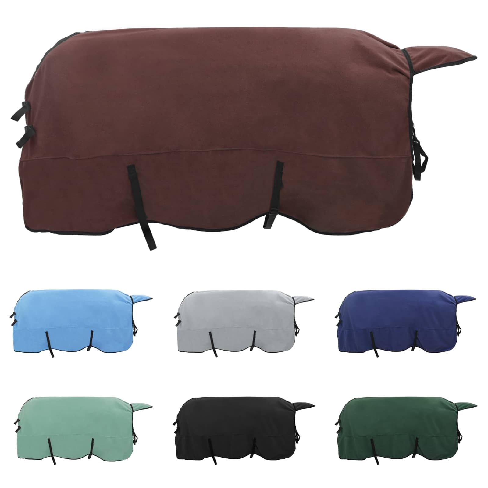 Gecheer Coperta Cavallo Invernale, Termica Impermeabile Traspirante Poliestere 215x243 cm, Coperta Equestre Regolabile Lavabile per Protezione Freddo e Vento