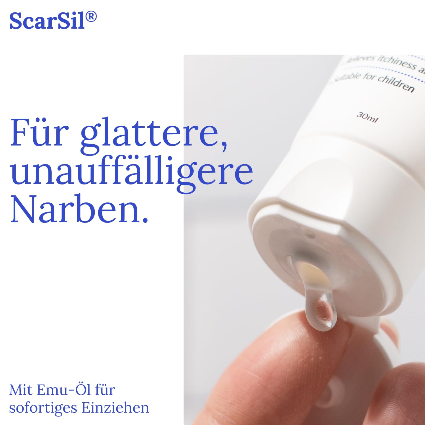 ScarSil flüssiges Narbenpflaster | blassere, flachere & weichere Narben | Silikon Narbengel, Narbencreme, Narbenpflege | Narbensalbe nach OP | Scar Removal Cream | transparent & geruchlos | 30 ml