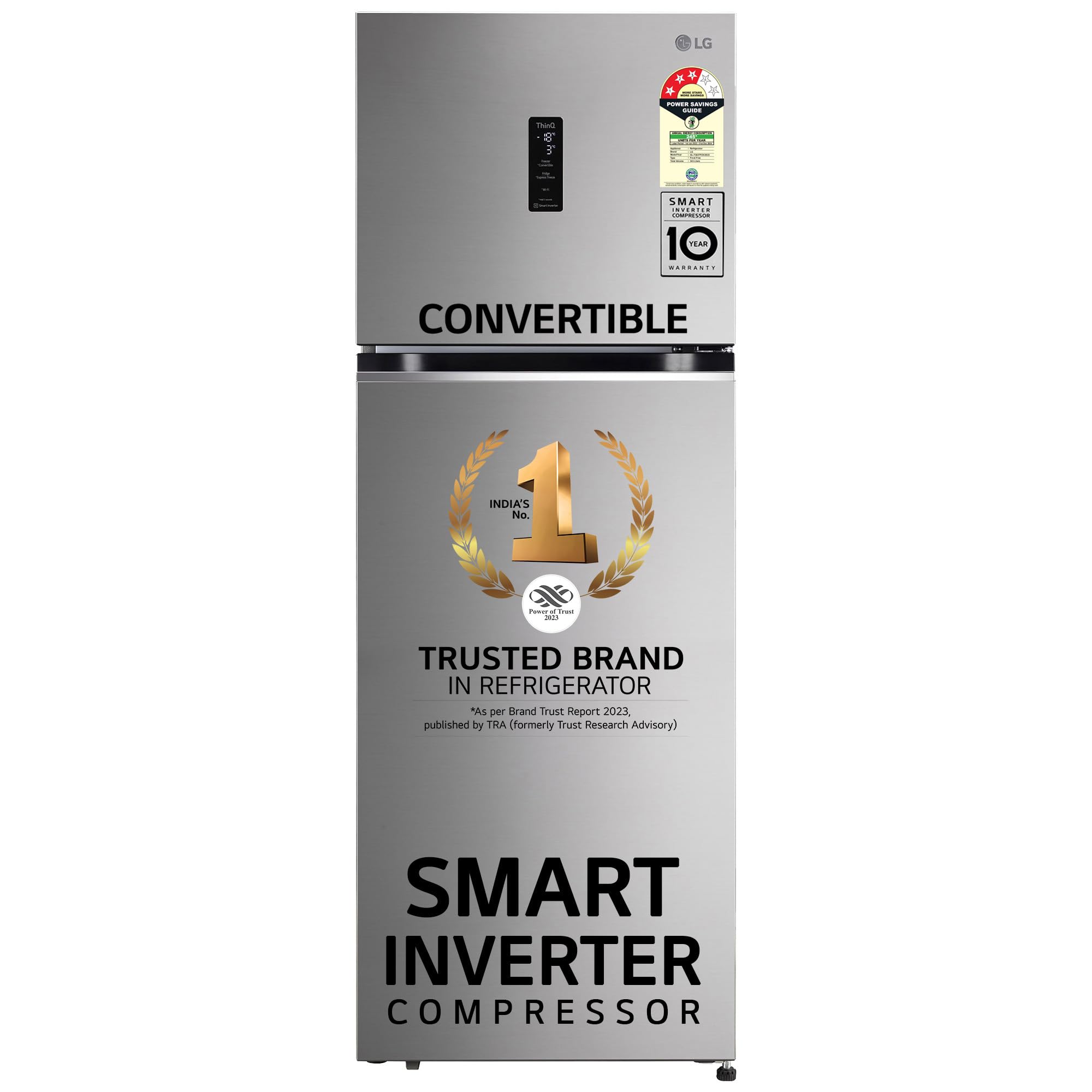 LG 343L 3 Star Smart Inverter Frost-Free Double Door Refrigerator