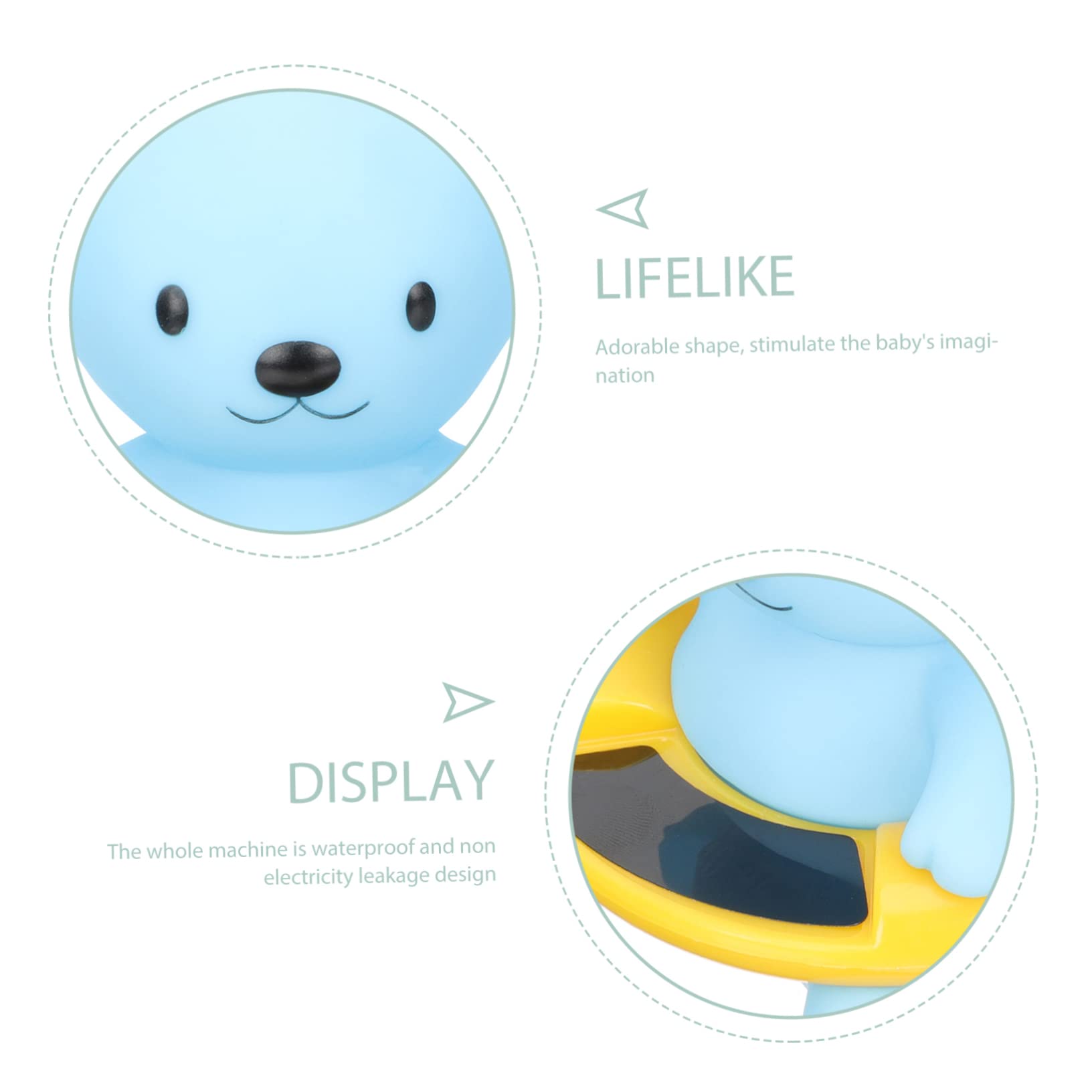 POPETPOP 3 Pz termometro per acqua termometro piscina galleggiante themomertor digitale per bambini temperatura di visualizzazione a LED per bagnetto Sky-blue