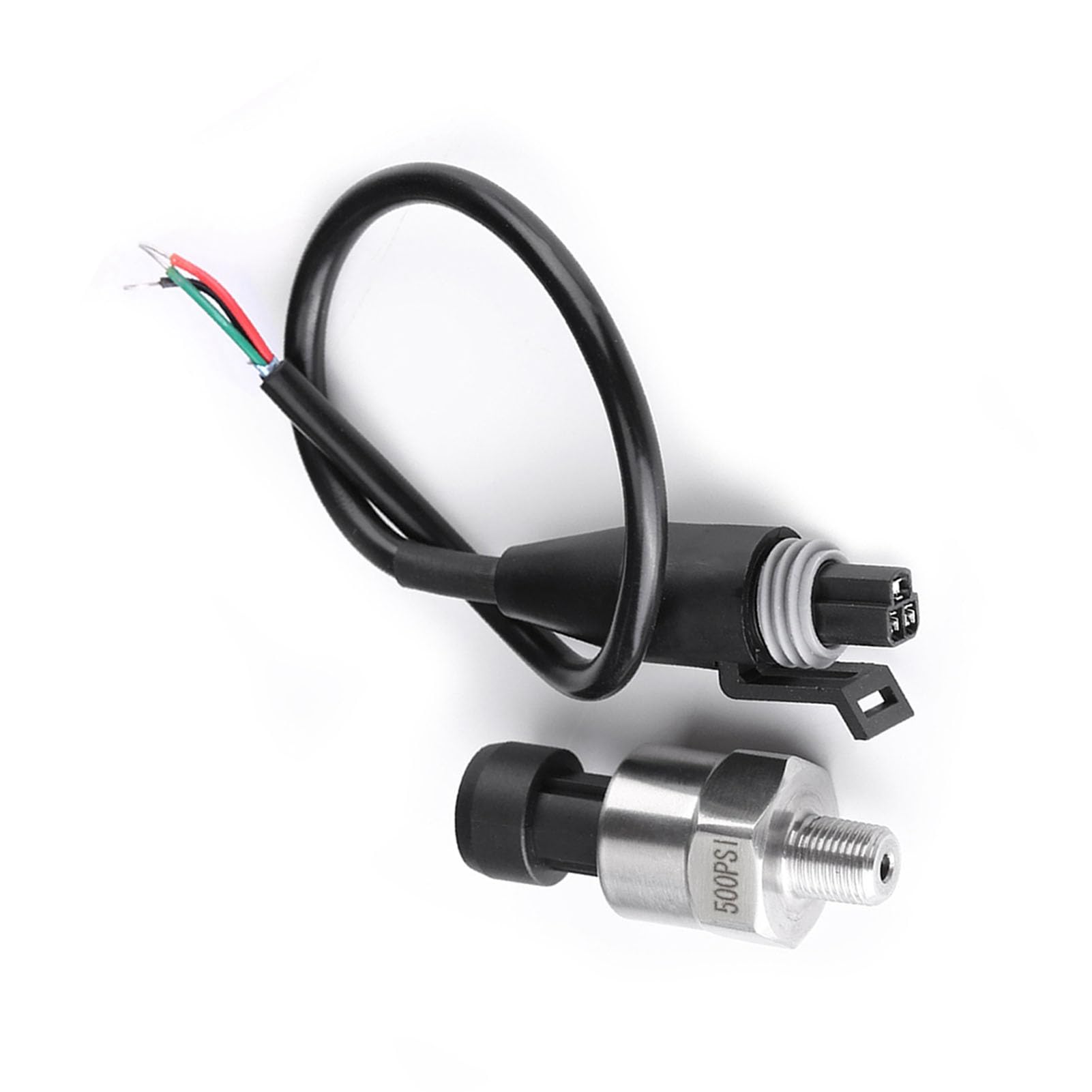 Ejoyous Pressure Transducer Sensor, 1pc 1/8NPT Thread Stainless Steel Pressure Transducer Sender Sensor for Oil Fuel Air Water (500PSI)