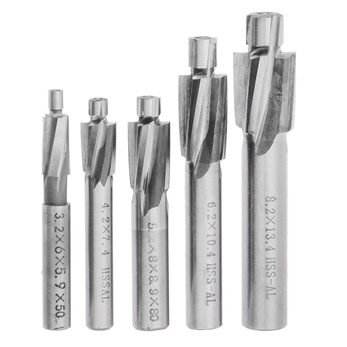 5pc 4 flautas HSS avellanado extremo molino M3-M8 piloto ranurado herramienta fresadora broca para madera metal perforación avellanado molino