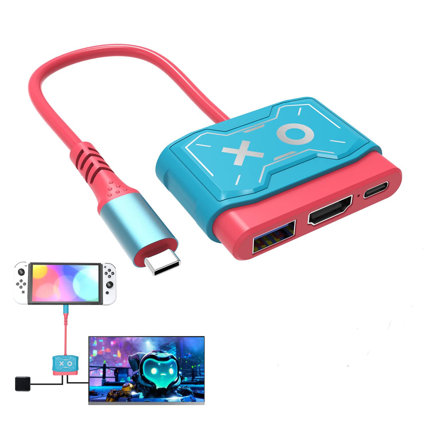 NALACAL Switch Dock for Nintendo Switch, Portable TV Dock Charging Docking Station Replacement, Switch HDMI Adapter USB 3.0, Nintendo Switch Accessories