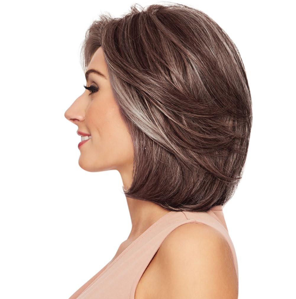 Raquel Welch Upstage Natural Looking Smooth Mid-length Wig By Hairuwear, Large Cap 23 Inch, SS8/12 Shaded Iced Mocha