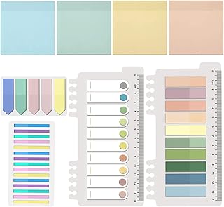 Lyukii 1000 Sheets Transparent Sticky Notes, Clear Waterproof See Through Memo Pad,Self-Adhesive Translucent Writable Index Tabs for Annotating Books, Office & School Study Supplies