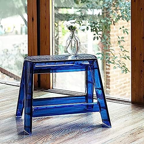 Acrylic Folding Step Ladder - 1 Step Portable Stool for Adults, Indoor/Outdoor Use - Ideal for Kitchen, Library, Small Spaces