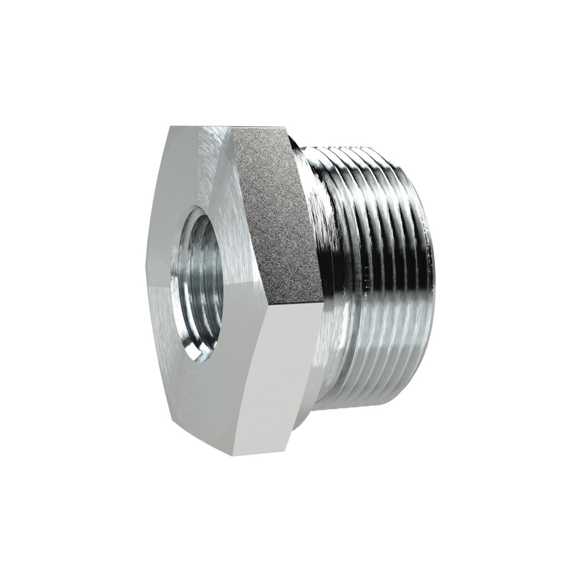 Reducción de cambio larga, sellado suave, G 3/4 a, G 1 1/2 i, PN máx. 315 bar, SW1 60, acero galvanizado.