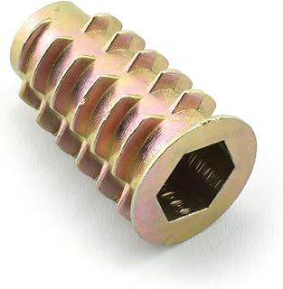 LQ Industrial 8pcs M8x25mm Furniture Screw-in Nut Zinc Alloy Bolt Fastener Connector Hex Socket Drive Threaded Insert Nuts For Wood Furniture Assortment