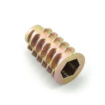 LQ Industrial 8pcs M8x25mm Furniture Screw-in Nut Zinc Alloy Bolt Fastener Connector Hex Socket Drive Threaded Insert Nuts For Wood Furniture Assortment