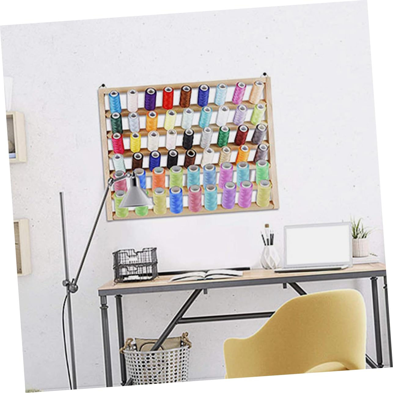 Homoyoyo Porte-bobines Bois Support Mural pour Fils de Couture Organisateur de Bobines Bois