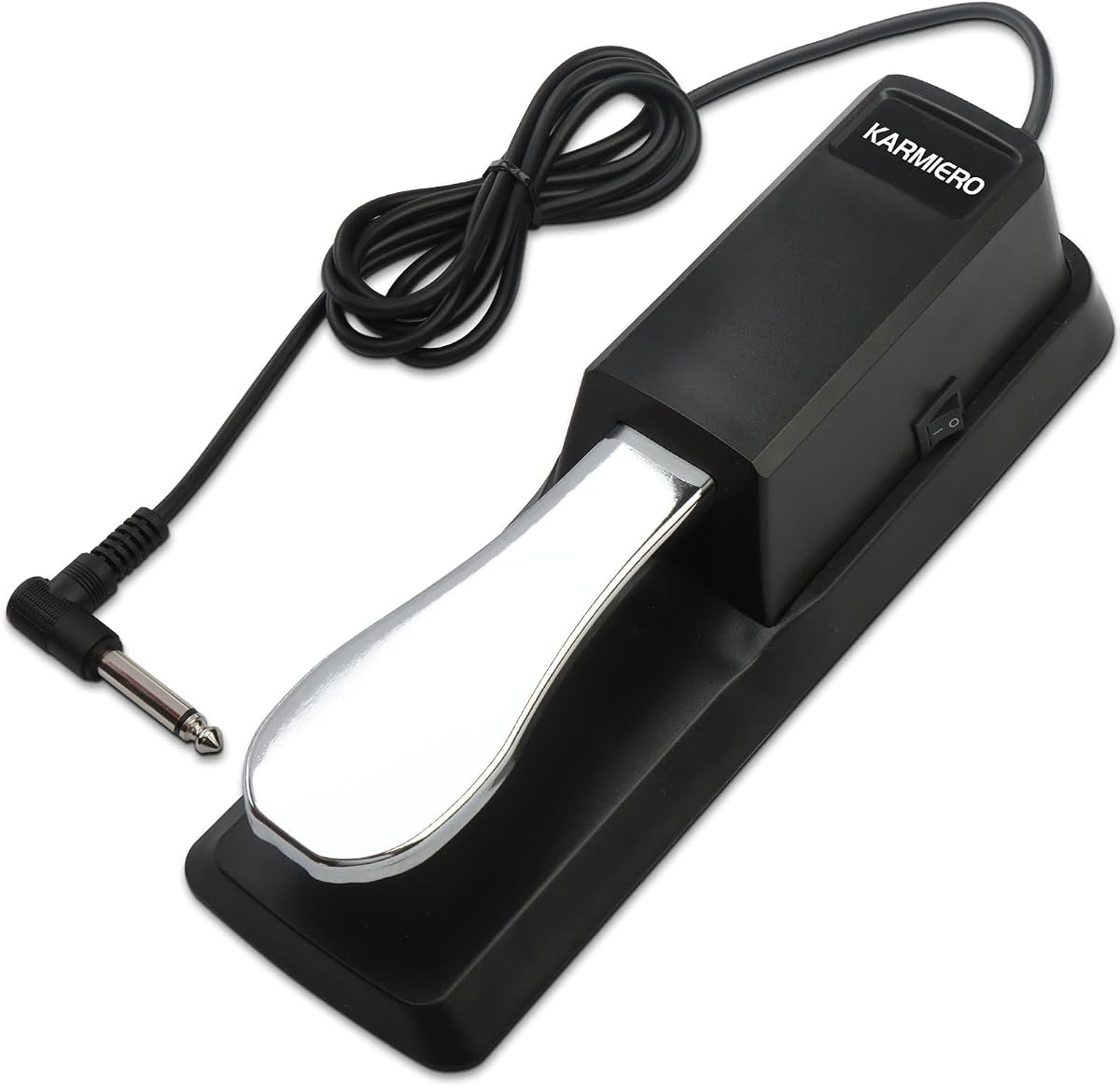 Pedal de sostenido para teclado universal, pedal de sostenido premium, pedal de piano para teclado con interruptor de polaridad para teclados MIDI, pianos digitales, Yamaha, Casio y más, enchufe de entrada de 1/4'' de karmiero