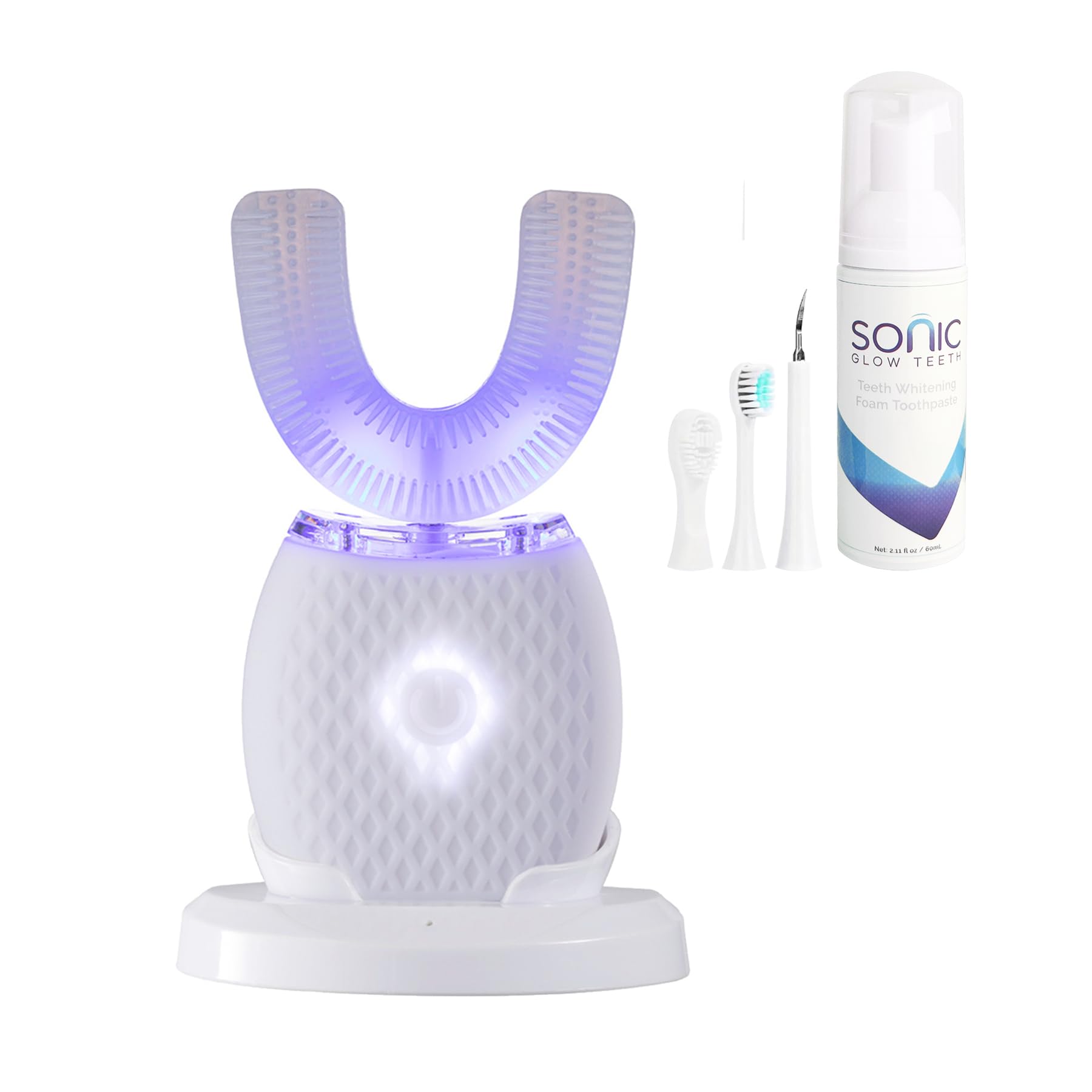 corou Automatic Toothbrush for Adults - Ultrasonic Electric Toothbrush Rechargeable Waterproof Design with Soft Bristles & 30s Timer Wireless Charging Portable Travel & Home Use (White)