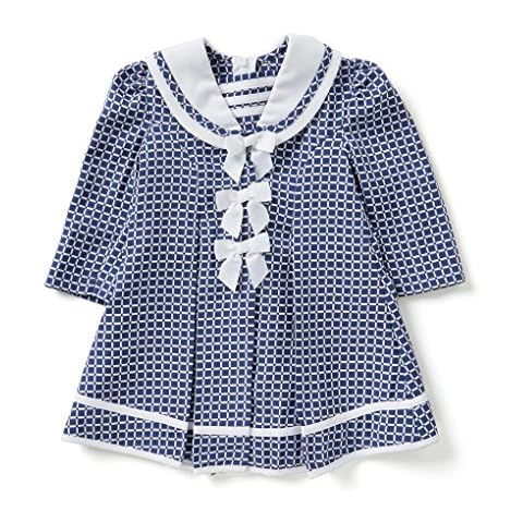 Bonnie Baby Baby Check Jacquard Sailor Collar Dress and Coat Set, Navy 3-6M Cover