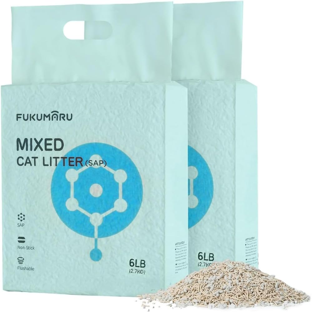 FUKUMAR Cat Litter with Activated Carbon, Super Absorbent SAP Binder, Vegetable Tofu, Odor Control, 10.8 kg