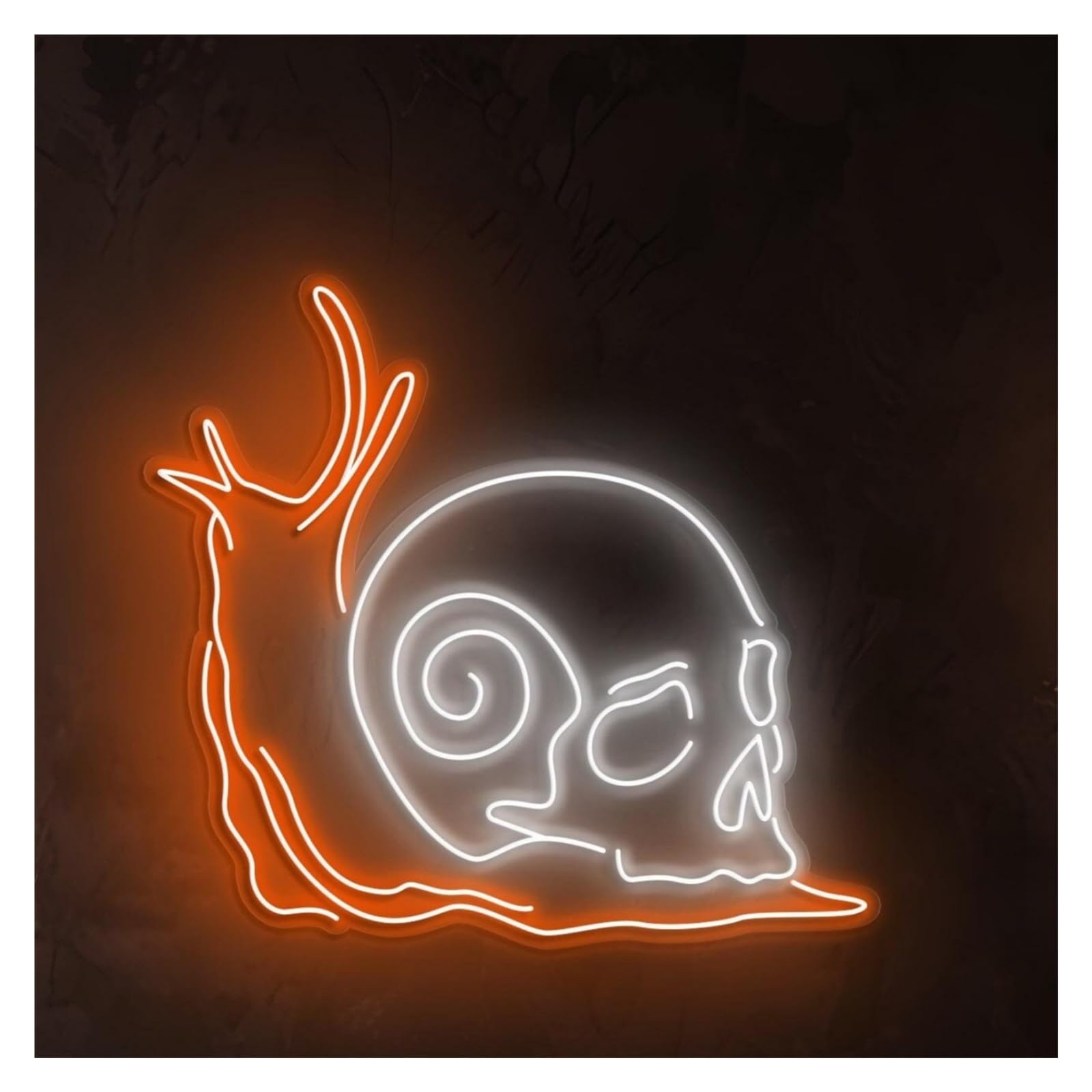 RONGCH Hanging Art Signs Snail Skull Neon Sign, Suitable for Horror House Decor with Brightness Adjustable 50cm