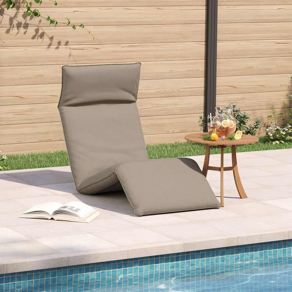 Składany leżak ogrodowy Taupe 175x54x8,5 cm Oxford Fabric wodoodporny z regulacją oparcia 5 poziomów na plażę i do domu