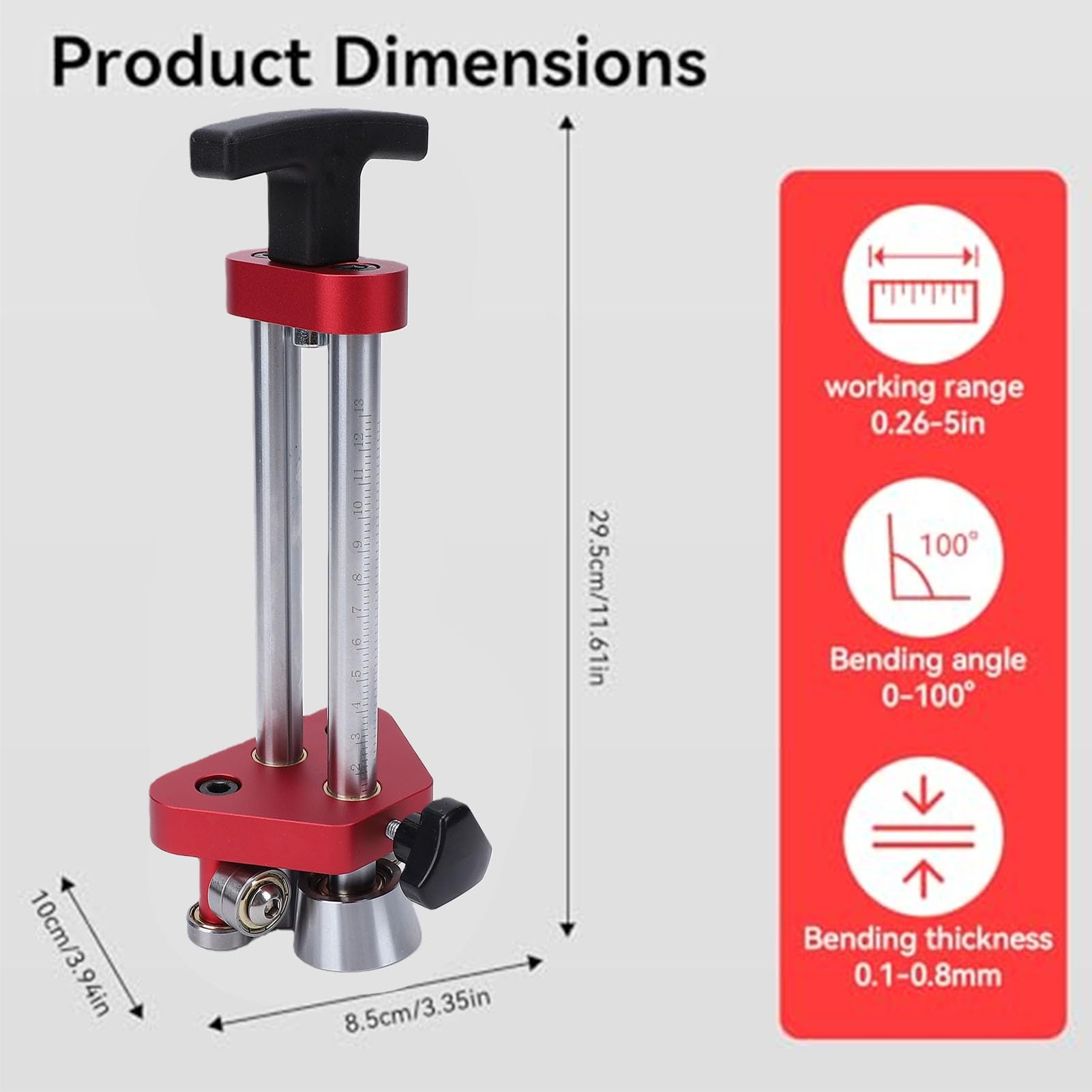 Aramox Cintreuse à Rouleaux de Tôle 7 à 130 Mm Réglable de 0 à 100 Degrés pour Atelier et Fabrication de Métal