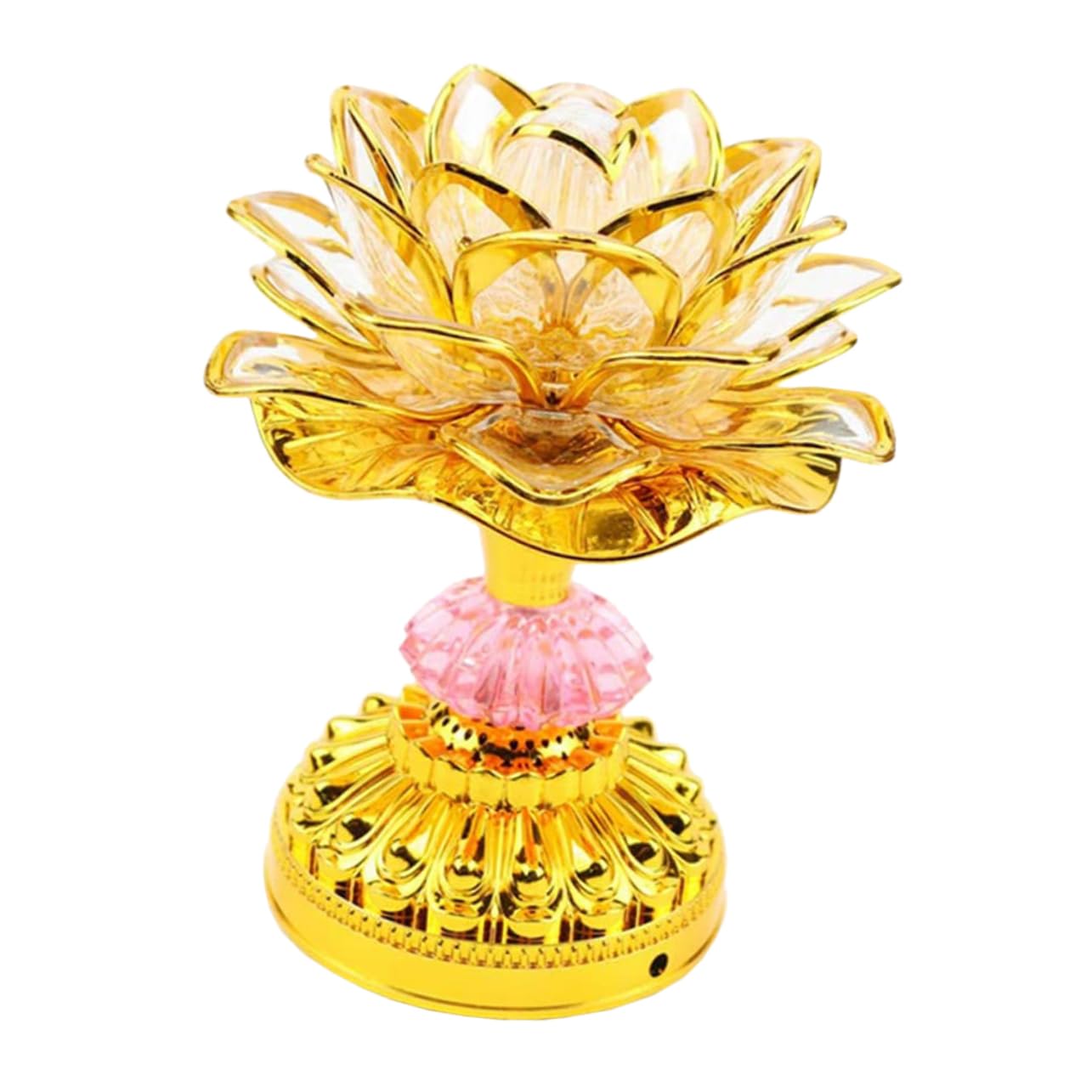 ARTIBETTER 1pc Colorful Lotus Lamp Dining Room Table Decor Bedside Lamp Worship Light Table Lamp Buddhist Lantern Buddhist Lamp Temple Led Decor Battery Color Changing Light Plastic