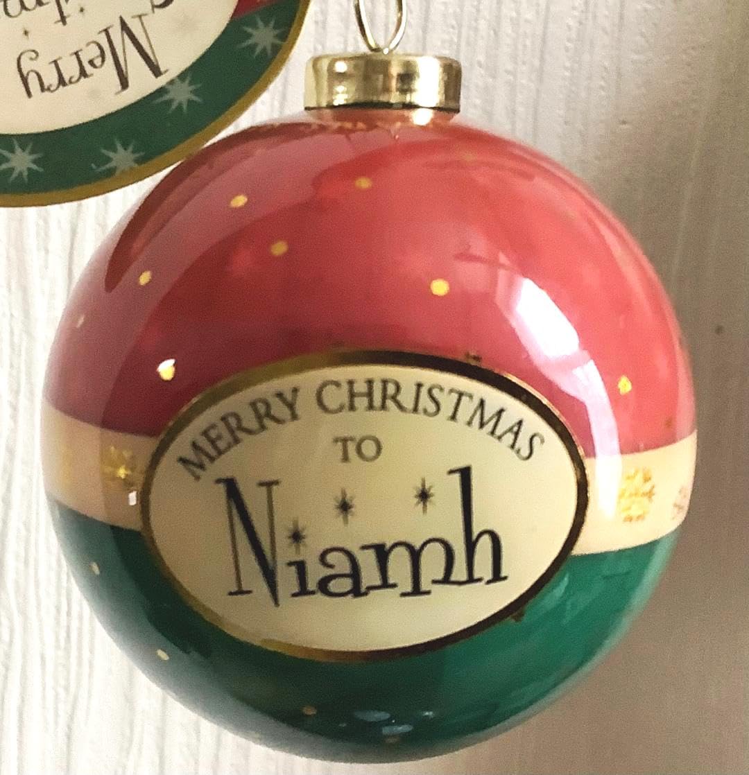 Personalised Multicoloured Name Bauble Christmas Xmas Tree Decoration (Niamh)
