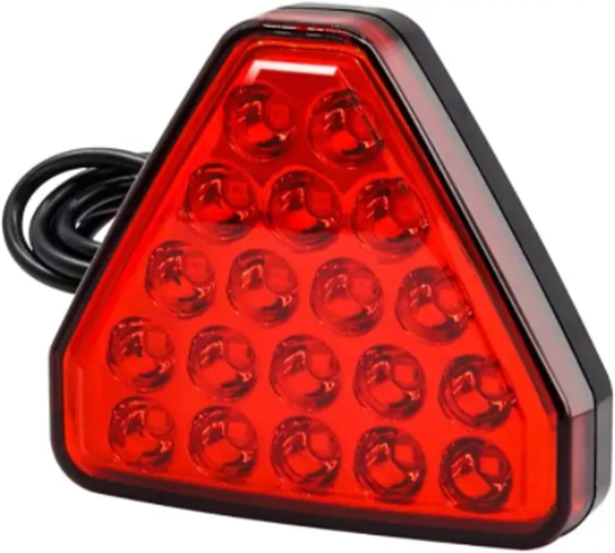 jose2015 1PC Triangle Car Rear Brake Light Red,Universal 12V Auto Rear Brake Lamp 19LEDs Third Brake Light F1 Style Warning Strobe Stop Safety Light for Motorcycle ATV Truck SUV (Red shell)