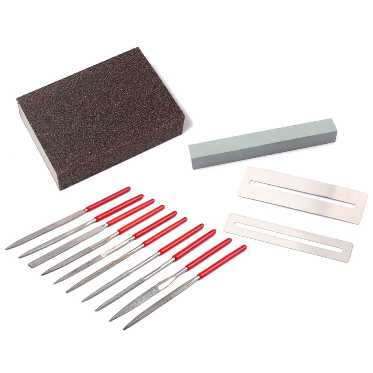 ibasenice 28pièces Kit Outils De Réparation Guitare Ensemble De Meulage Outils Professionnels Pour Guitares Acoustiques Et Électriques Ukeleles Et Basses Comprend Pierre à Meuler Et