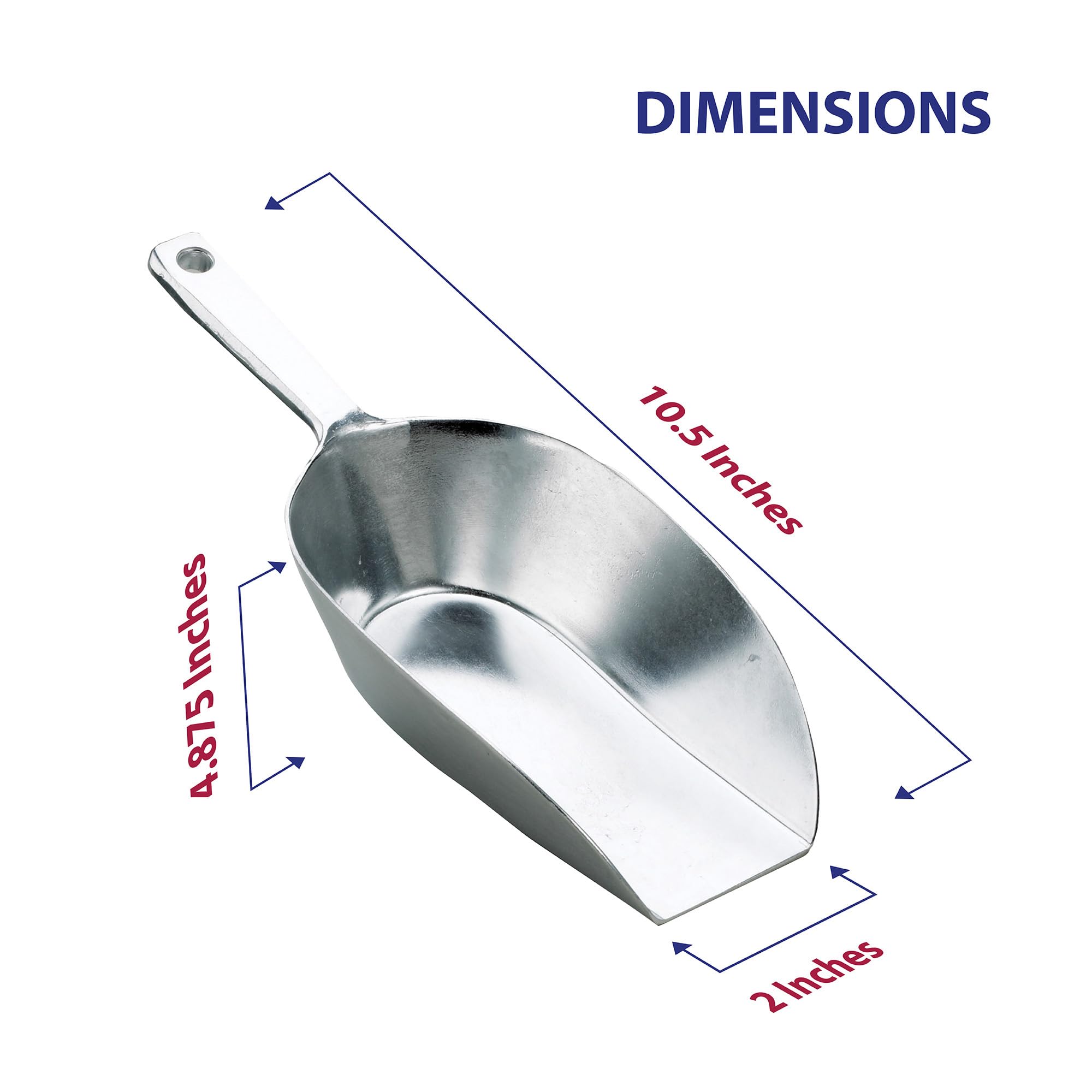 HIC - Scoop multiuso per alimenti e utilità, in alluminio anodizzato di grado commerciale, 265 mm