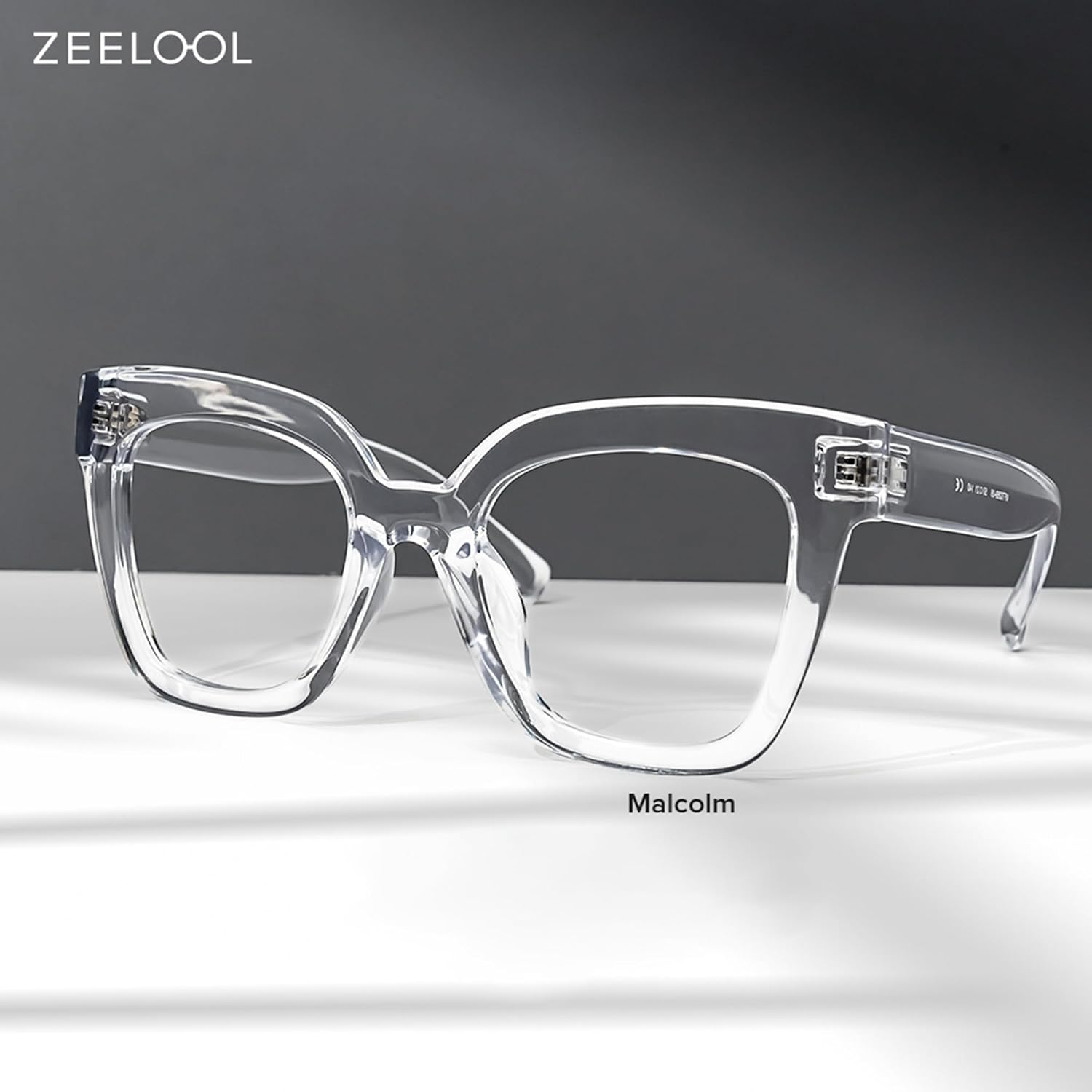 Zeelool Trendy Rectangle Blue Light Blocking Glasses for Women TR90 Eyewear Malcolm VFT0269 (VFT0269-08 Crystal, Non-prescription Clear Lens) - Image 2