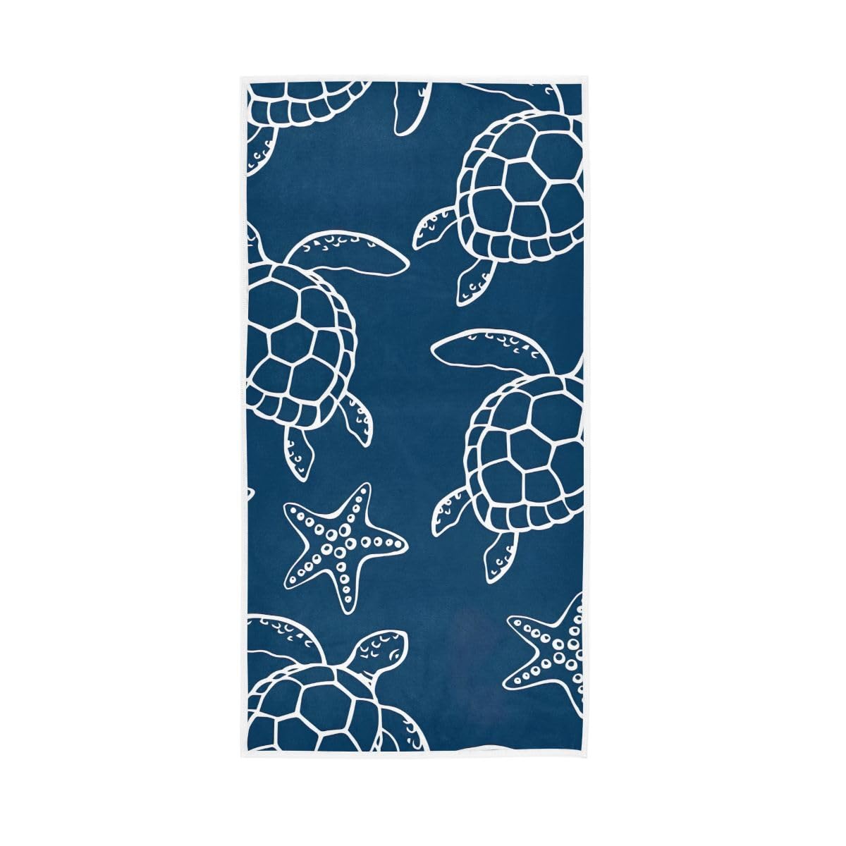 LSRCPD Sea Turtle Navy Blue Hand Towels, Multipurpose Lightweight Towels for Bathroom, Gym, Hotel, Spa 15 x 30 Inches