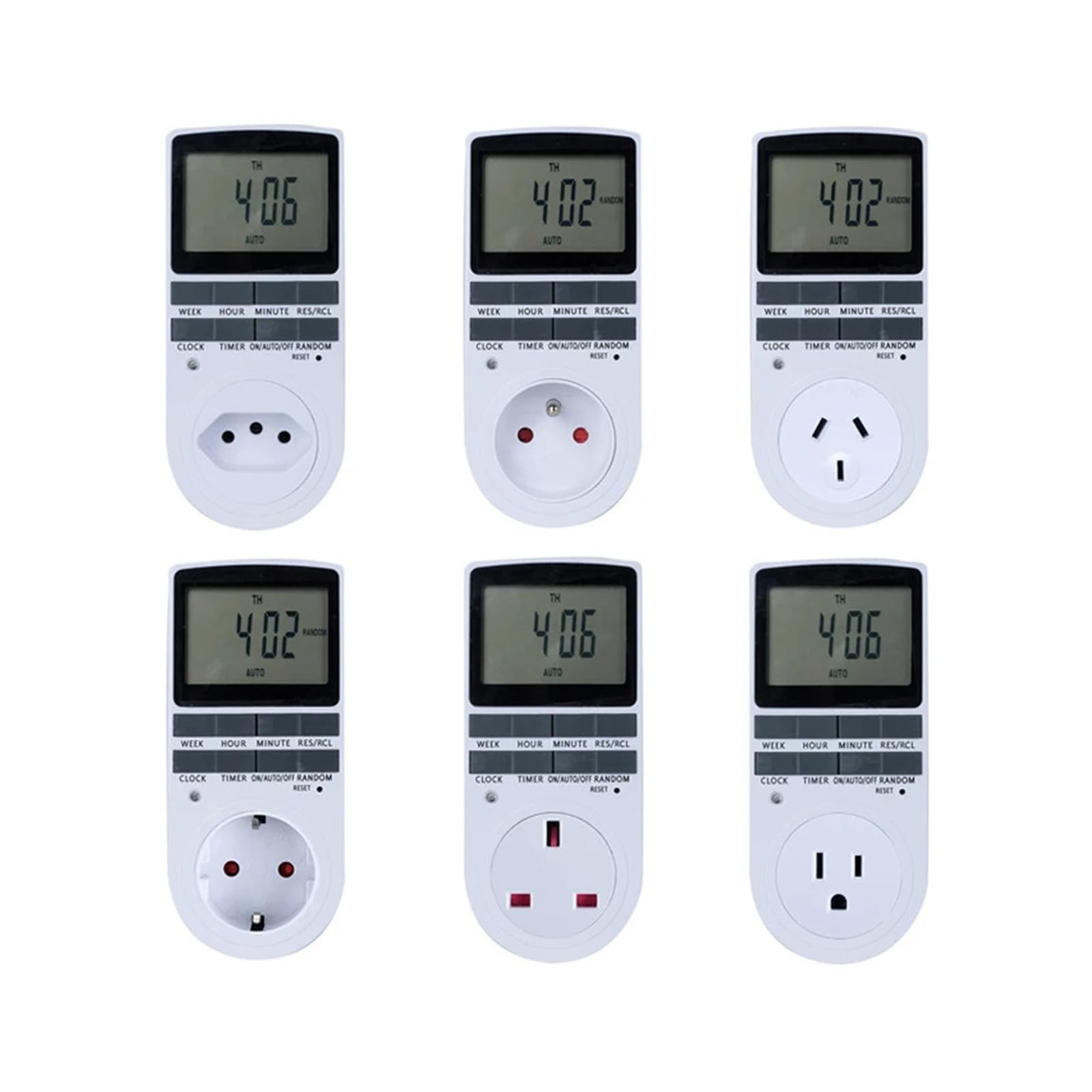 Timer digitale elettronico UK US AU EU FR timer da cucina presa di temporizzazione ciclica programmabile 24 ore(EU Power Meter)