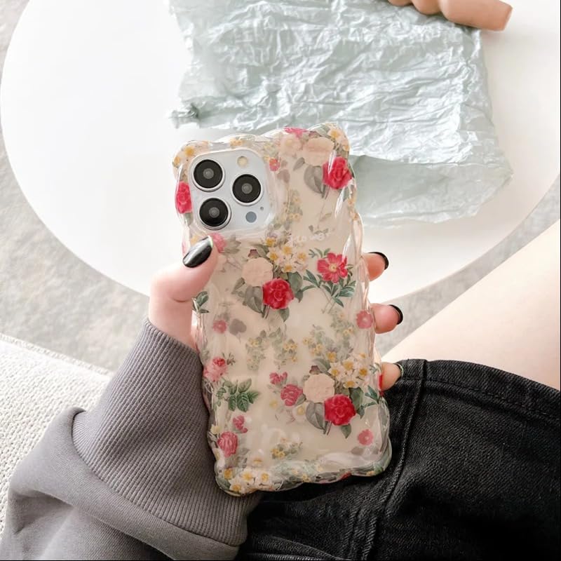 Image of PEEPERLY Back Cover Case for iPhone 13 Pro Max Soft TPU, Shockproof Protective Vibrant Spring Floral Print Case for Girls & Women