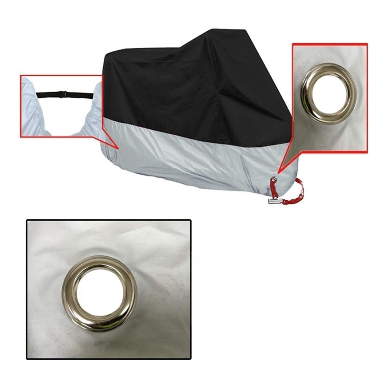 Funda Protectora para Motocicleta, Lona De Invierno para Moto, Scooter, para Lluvia, Cubiertas para Tienda, con Accesorios para Exteriores Resistente para Motocicleta Funda