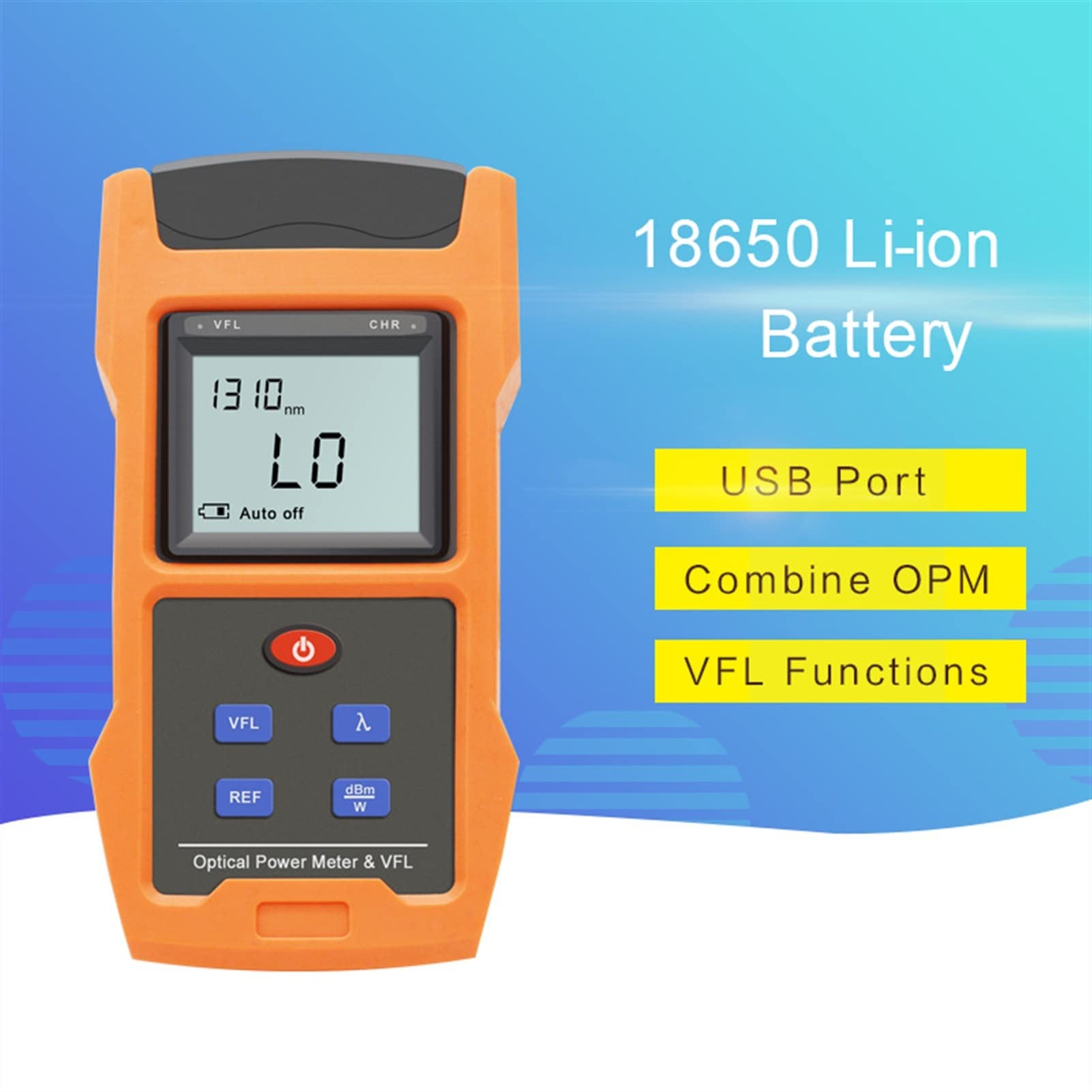 Tester kabli sieciowych, Optical Power Meter Red Light All-in-One bateria litowa TM263-A-V10 Meter mocy optycznej.