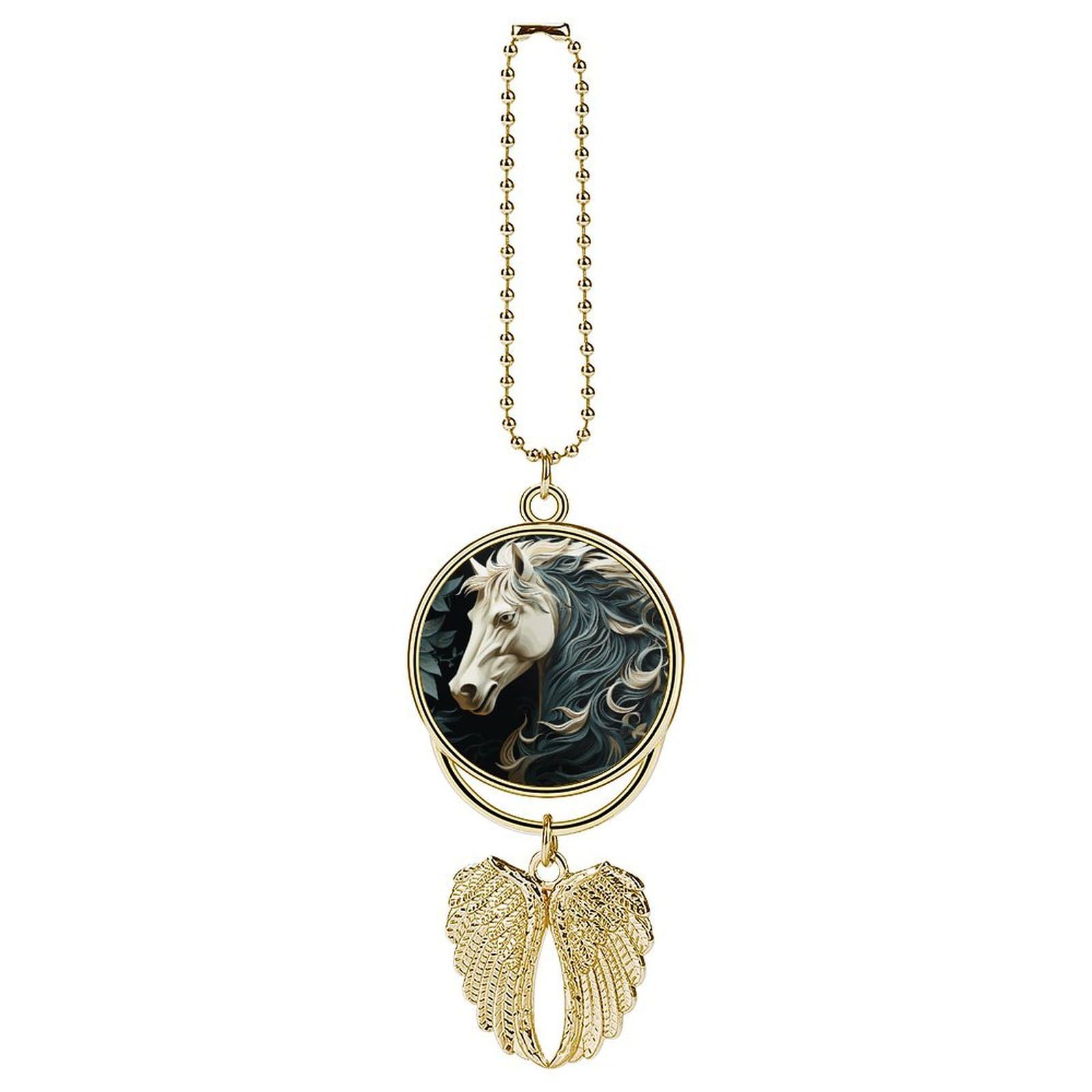 Horse Pattern Car Charm Alloy Car Rear View Mirrors Hanging Ornaments Stylish Car Pendant Funny Auto Hanging Accessories Car Hanging Ornaments Gift for Women Men