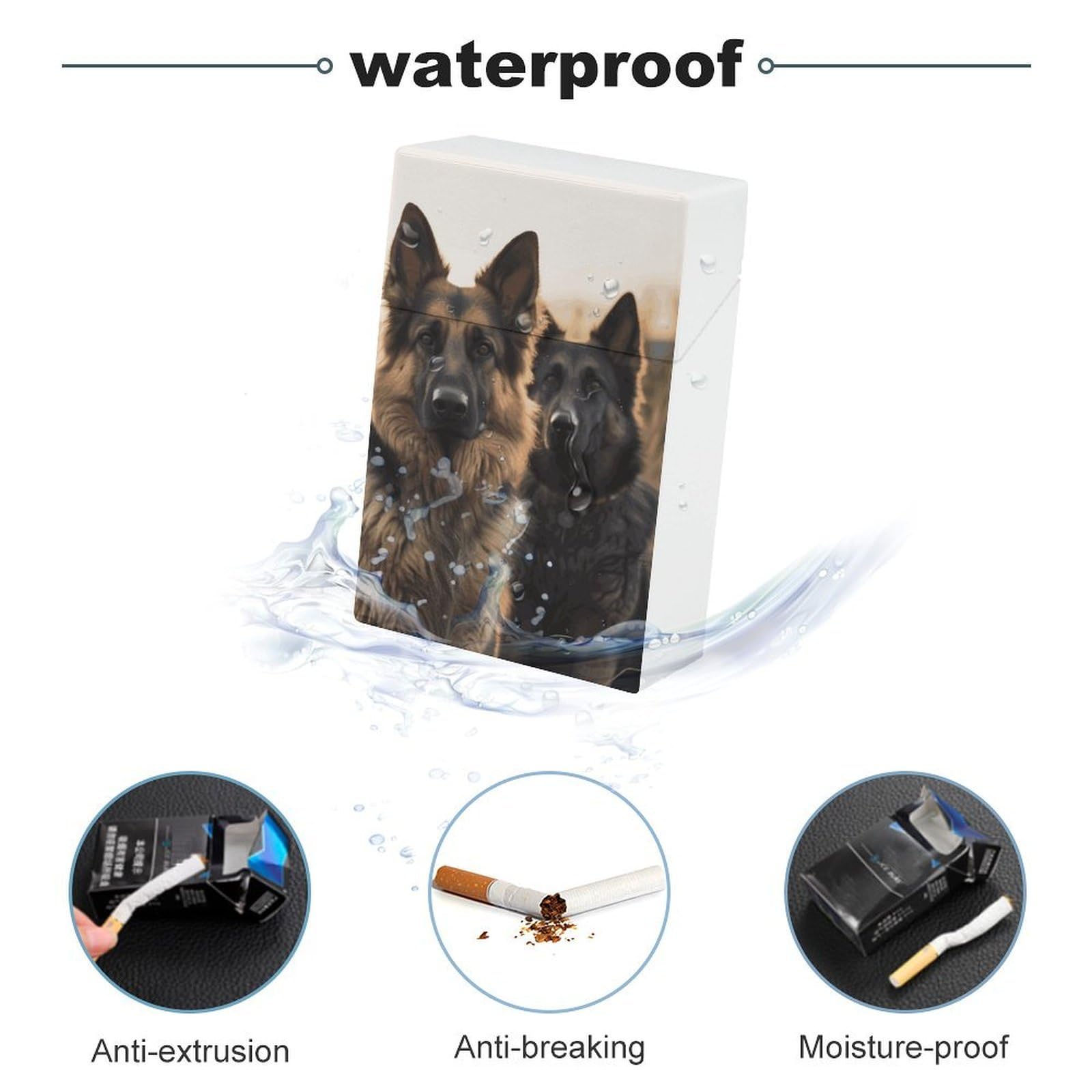 Sitting Dog Cigarette Holder for Men Women, Personalized Cigarette Case, Cigarettes Smoking Accessories, Smoke Plastic Box with Switch Flip Closure for Gift : Health & Household