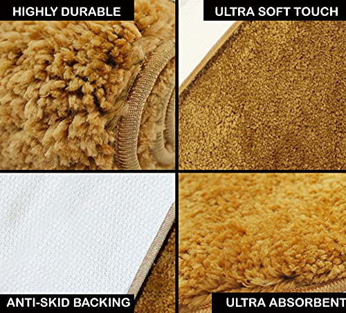 Image of Flooring India Co Newman Rectangular Carpet 2500 GSM Super Soft Anti Skid Area Rugs for Home Decor, Bedroom (4x6 Feet, Gold)