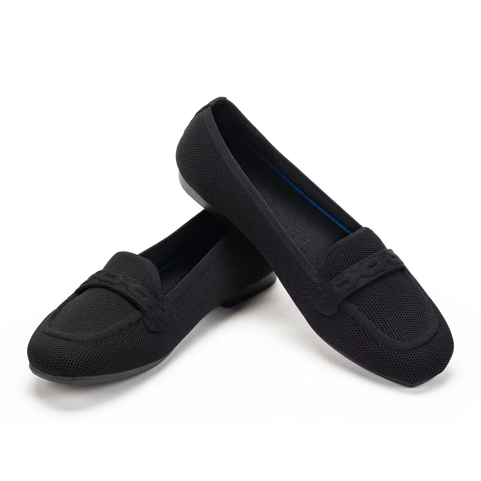 Frank Mully Damen-Loafer mit quadratischer Zehenpartie, Bequeme Büro- und Arbeitsschuhe, süße Penny-Loafer, zum Hineinschlüpfen, Gehen, Fahren