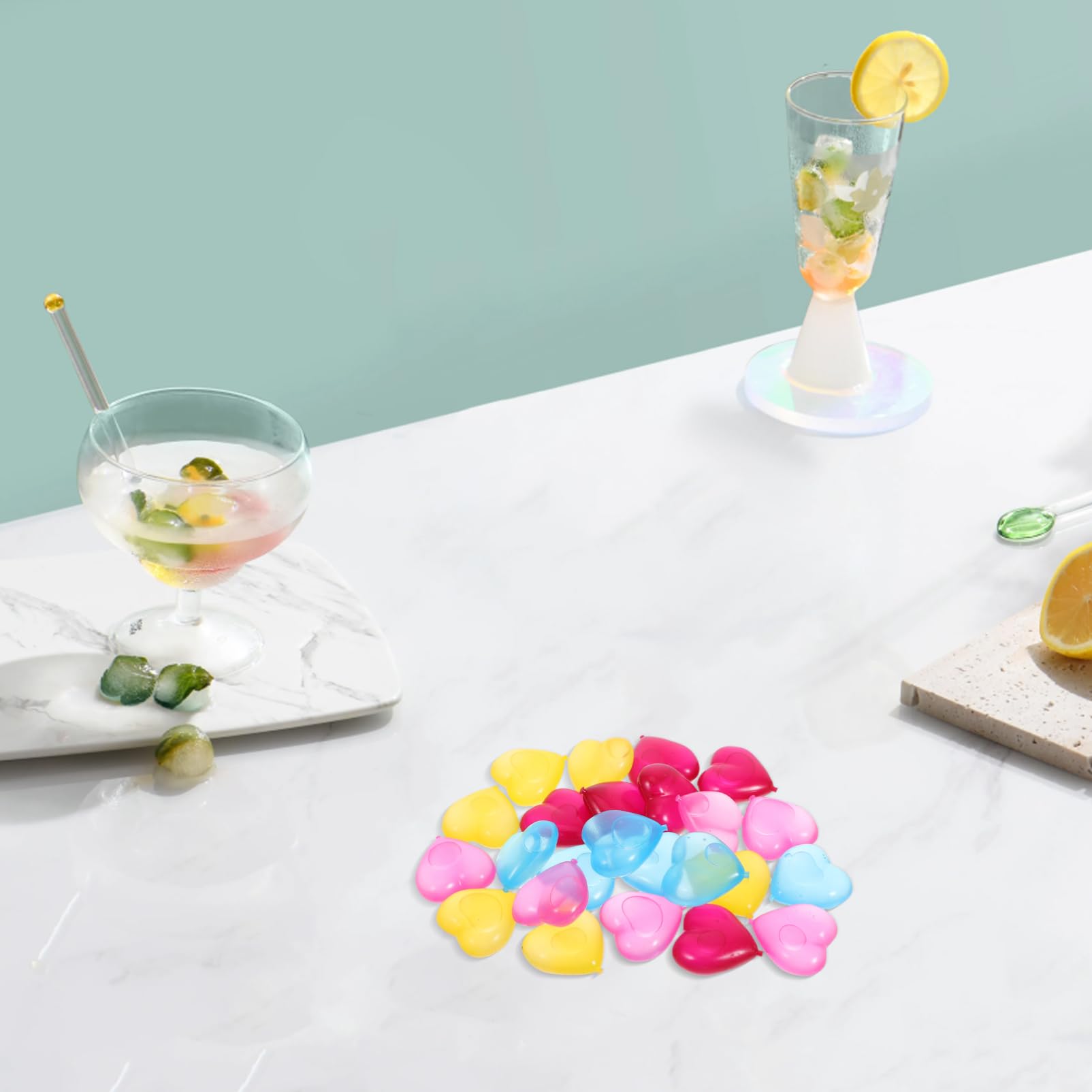 Glaçons en Plastique Réutilisables 96 Pièces, Colorés