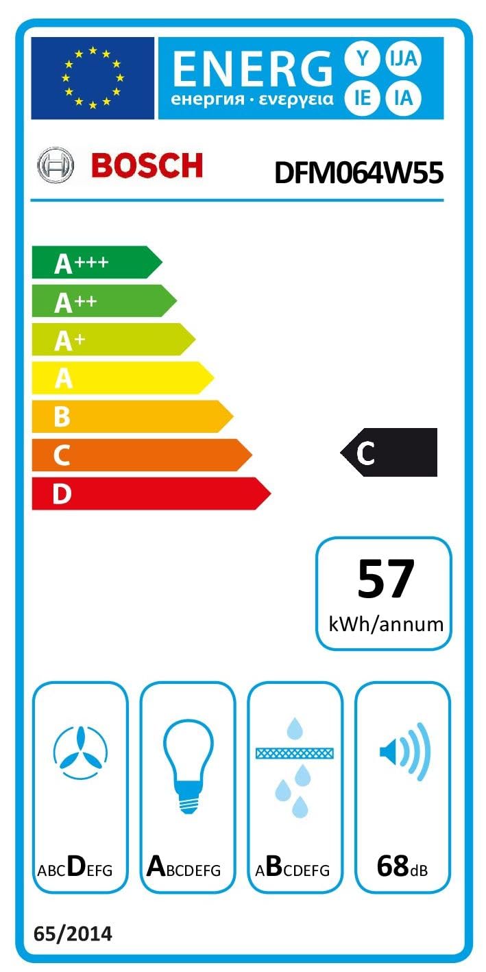 Bosch Serie 2 Flachschirmhaube DFM064W55 60 cm LED-Beleuchtung Abluft Umluftbetrieb Metallfettfilter Silber