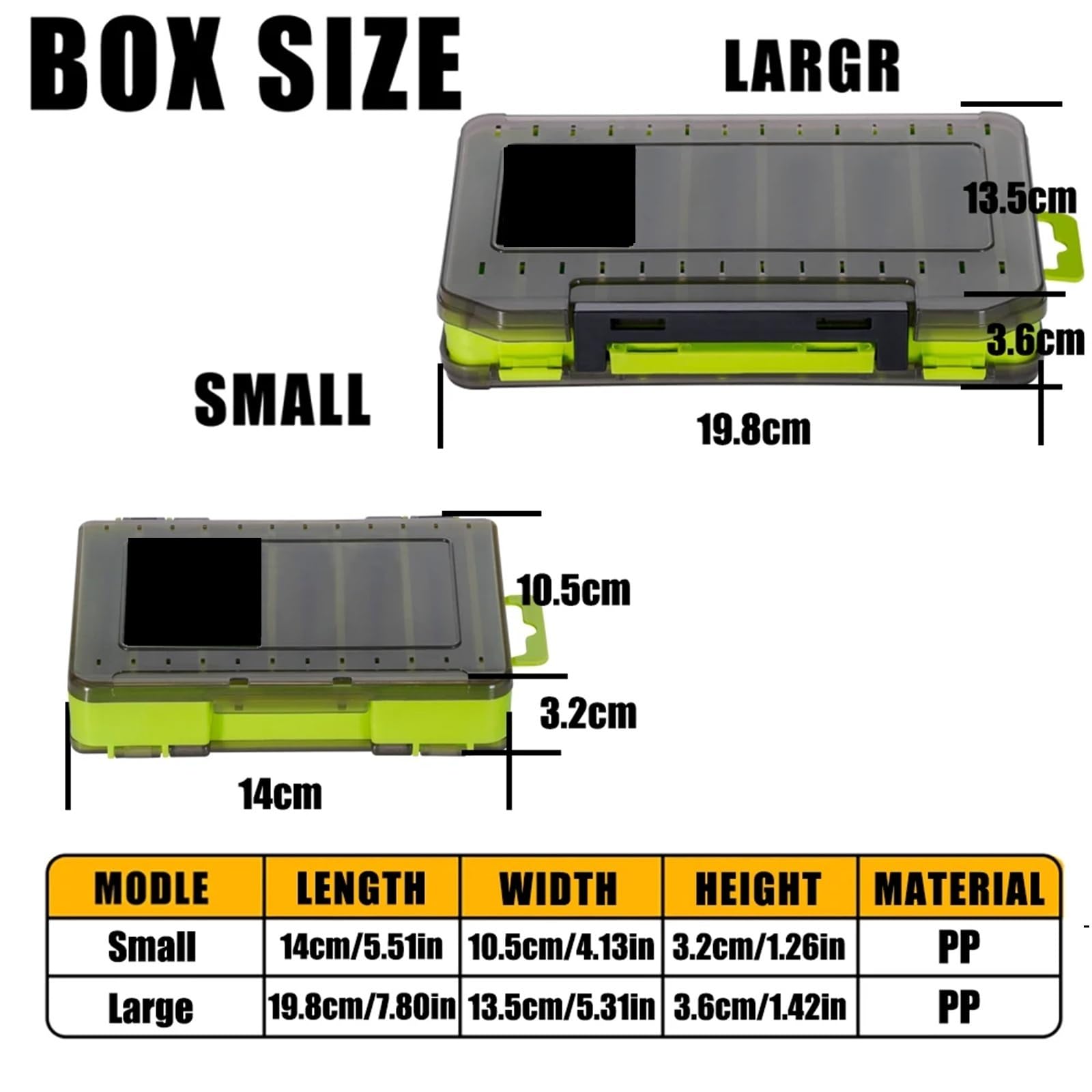 Caja de aparejos de doble cara, organizador de pesca compacto para señuelos, anzuelos, cebos y guardarropa con interior de espuma, ideal para optimizar tu equipo de pesca