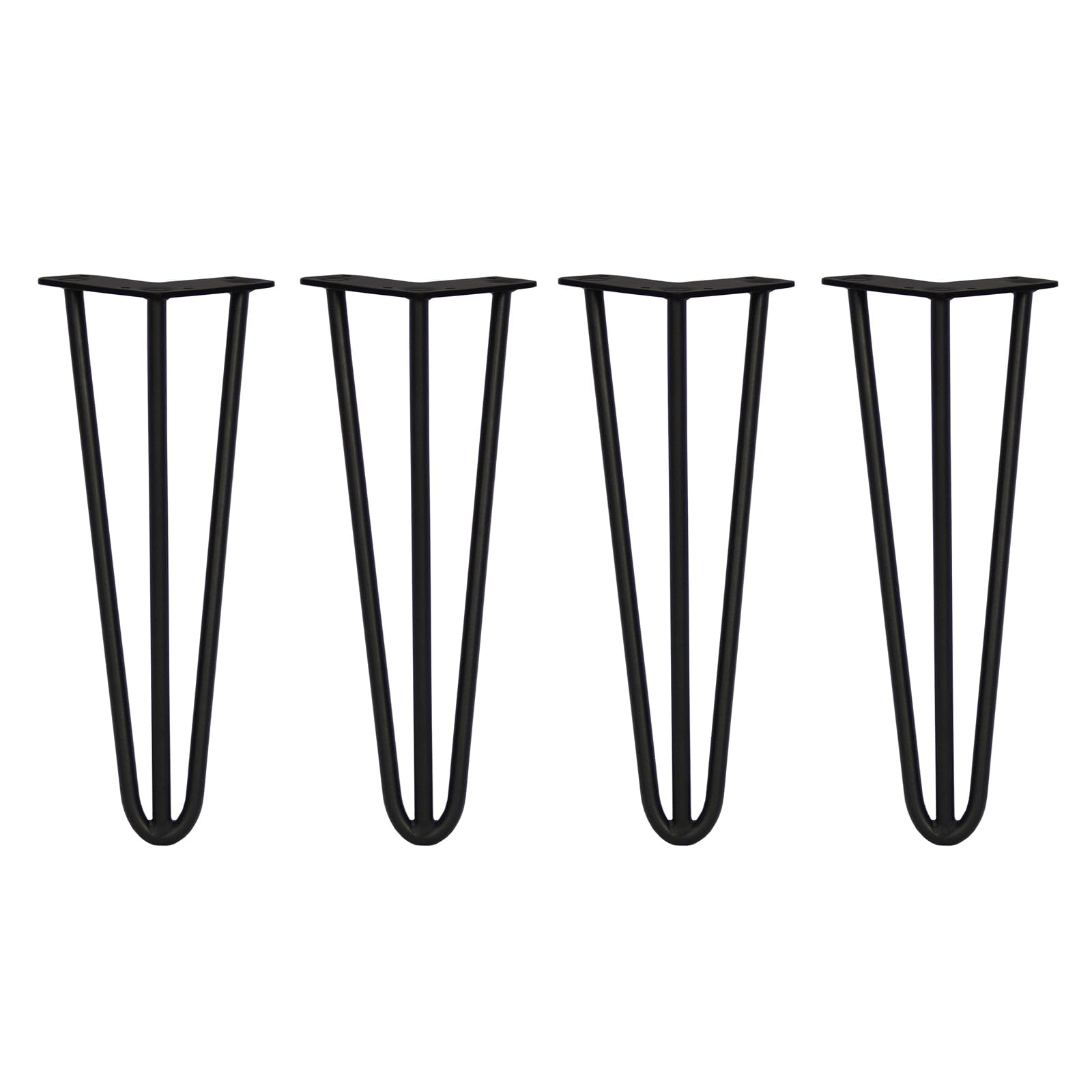 Monster Shop 4 x Hair Pin Legs Hairpin Legs Furniture DeskTable Chair Bench 14" 3 Prong 12mm Black Steel & Protector FeetSkiSki Legs™…