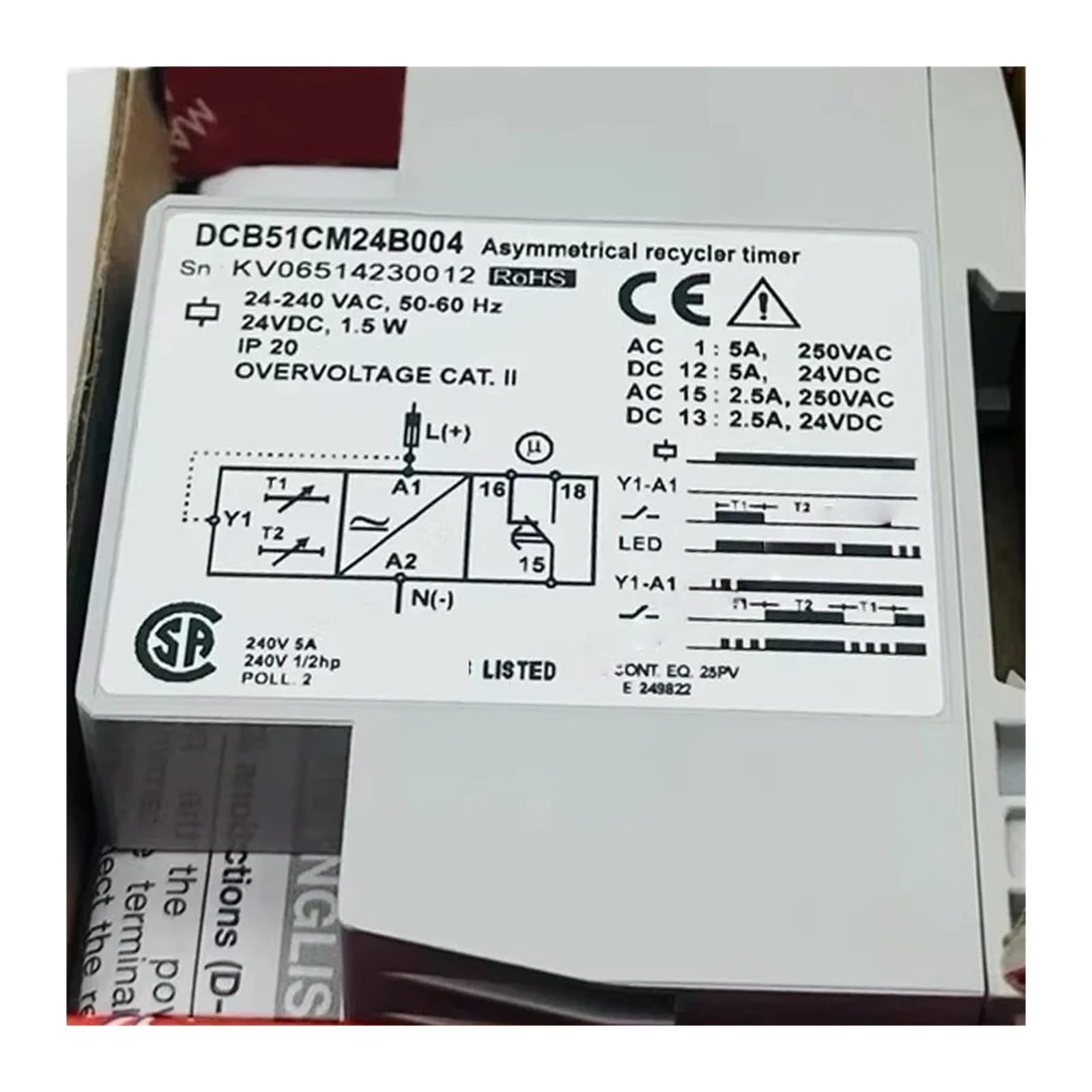 Selbststartendes asymmetrisches zyklisches Zeitrelais DCB51CM24B004 / DCB51CM24(DCB51CM24B004)