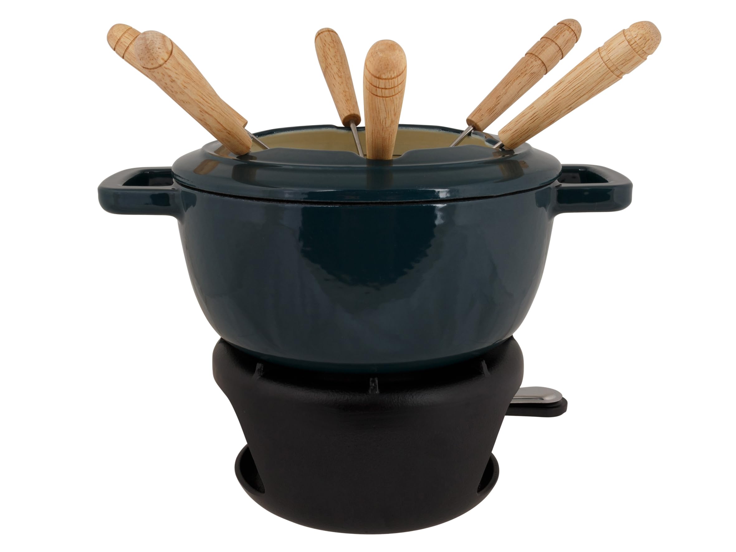 Cosy & Trendy Service à fondue en fonte "FONTESTIC" 6 personnes-Vert Héron-D18 Cm