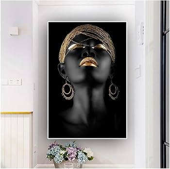 絵画　アート　美術作品　アフリカの女性 Amazon.co.jp: ZFXFHDR(へ楽ーツ) アフリカの女性 絵画 黒人女性