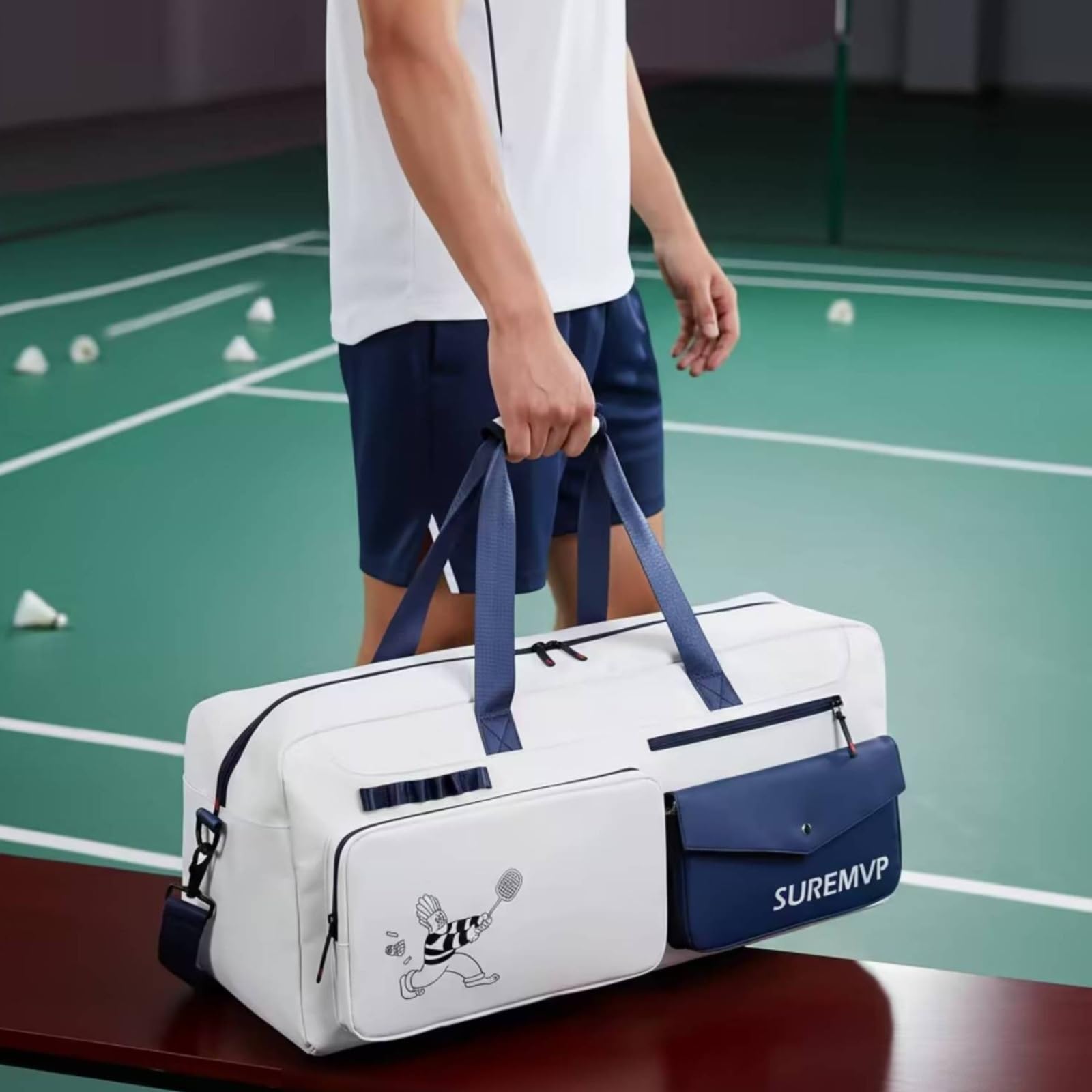 Borsa Porta Racchette Capiente Borsa da Tennis con Scomparto Termico Spazioso Borsone con Scomparto Scarpe per Tennisti, Array, D-05 Rosa Borsa Per Racchette