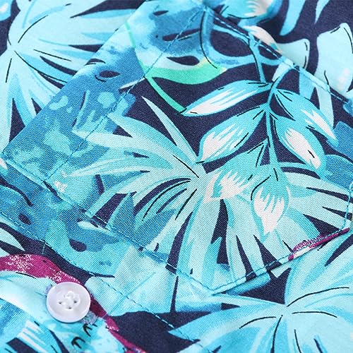 OCHENTA Boys Lightweight Hawaiian Shirt Floral Button Down Long Sleeve Aloha Tropical Tops4